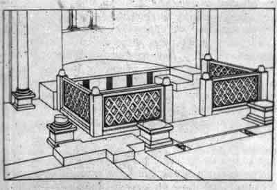 Altar partition of 4th century Lochrida Basilica. Renovated by A. Orlandos