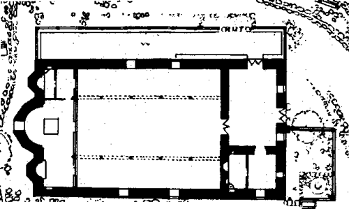 Fig. 5. Plan de l'église du monastère de Rogène. Restaurée et peinte au début du XVIIIe s.