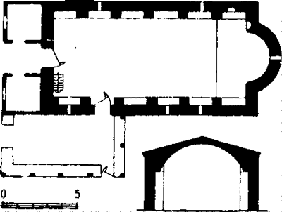 Fig. 7. Plan de l'église Saint Michel Archange dans le 
  village Lechko. D'après R. Anguélova